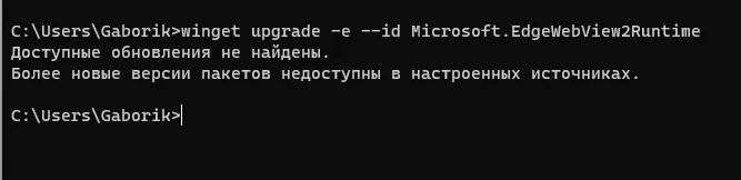 Обновление Microsoft Edge WebView2 через CMD