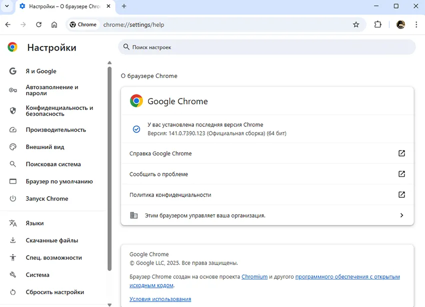 О программе Google Chrome
