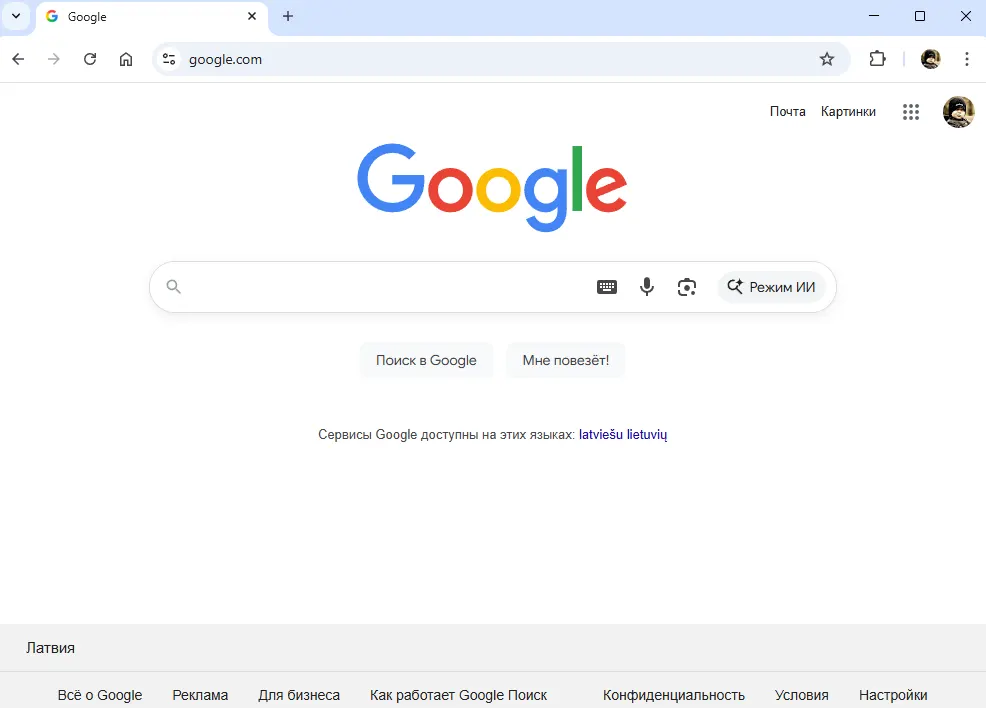 Интерфейс Google Chrome