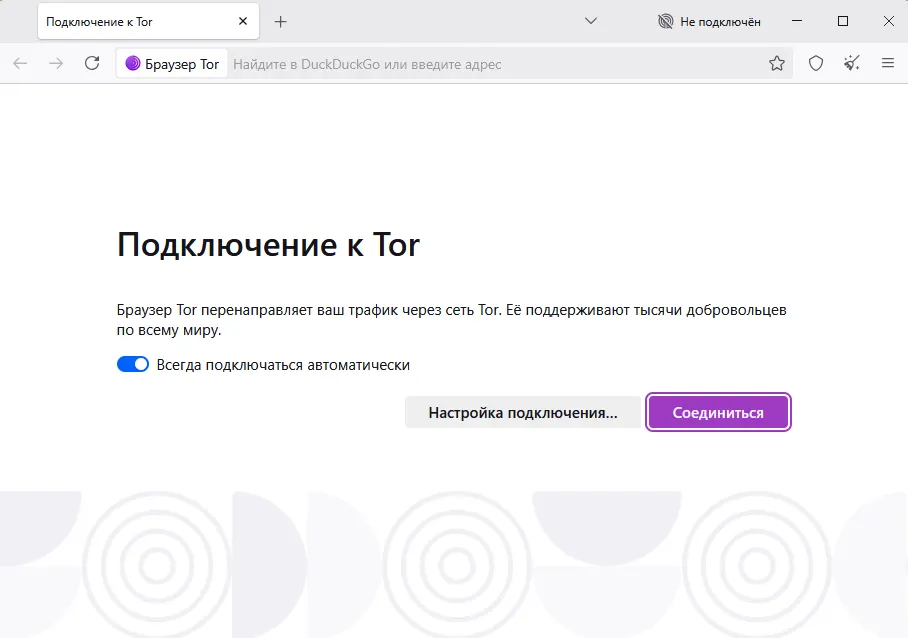 Основной интерфейс Tor Browser