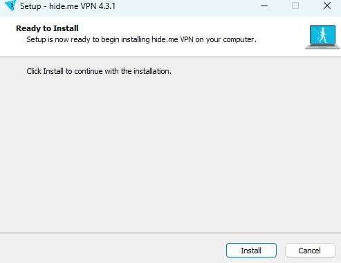 Процесс установки Hide.me