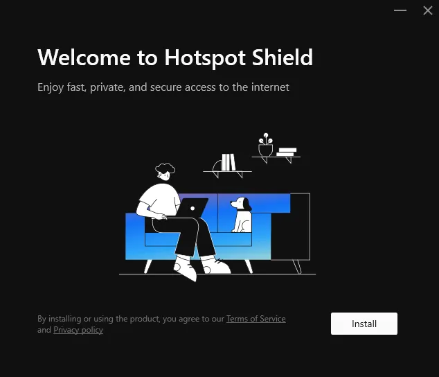 Процесс установки Hotspot Shield