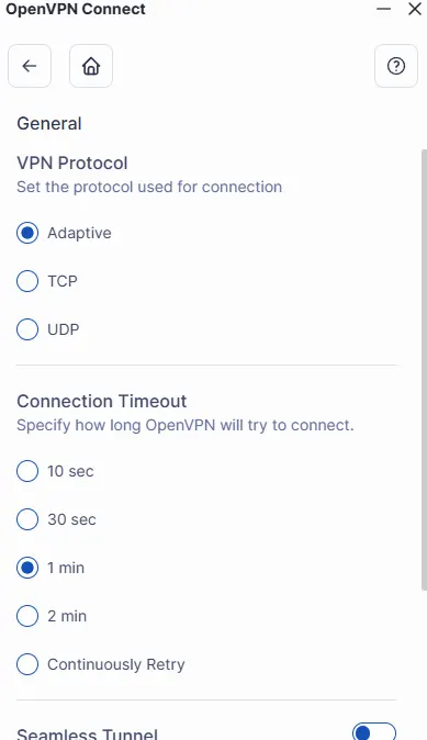 Насттройка OVPN