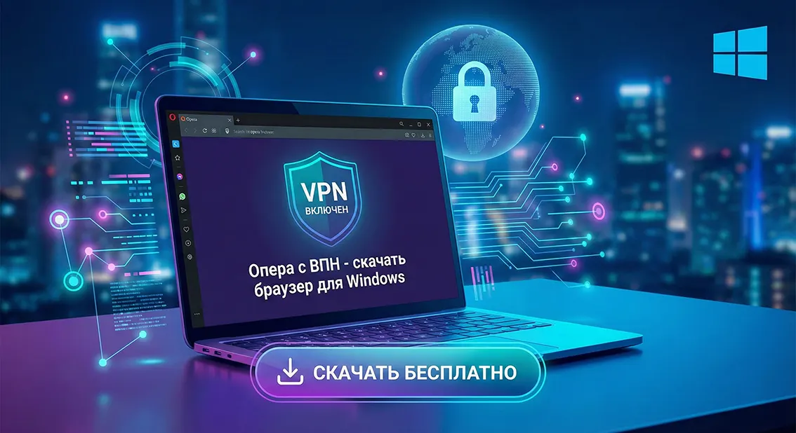 Опера с ВПН - скачать браузер для Windows