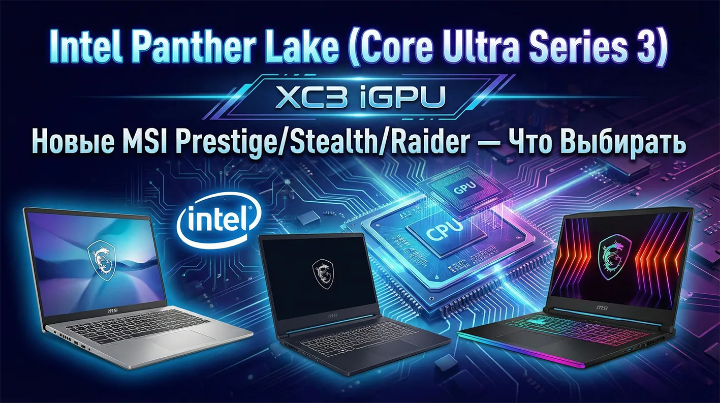 Intel Panther Lake (Core Ultra Series 3): XC3 iGPU и новые MSI Prestige/Stealth/Raider 